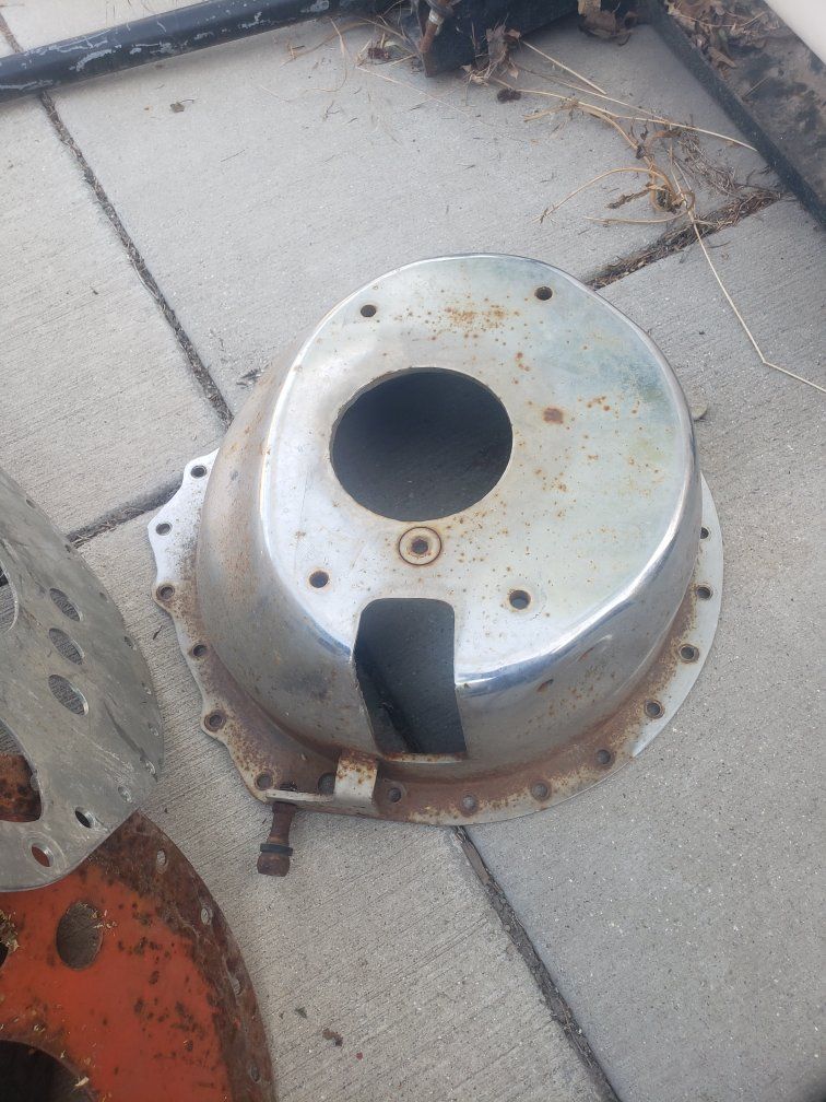 Used Bell Housing for Vehicle - Chrome Finish, Rust Visible, Good