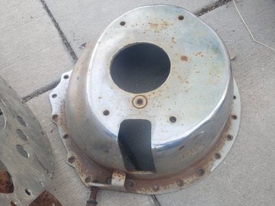 Used Bell Housing for Vehicle - Chrome Finish, Rust Visible, Good