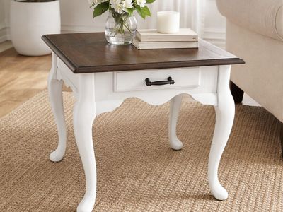 French Country End Table – Solid Wood