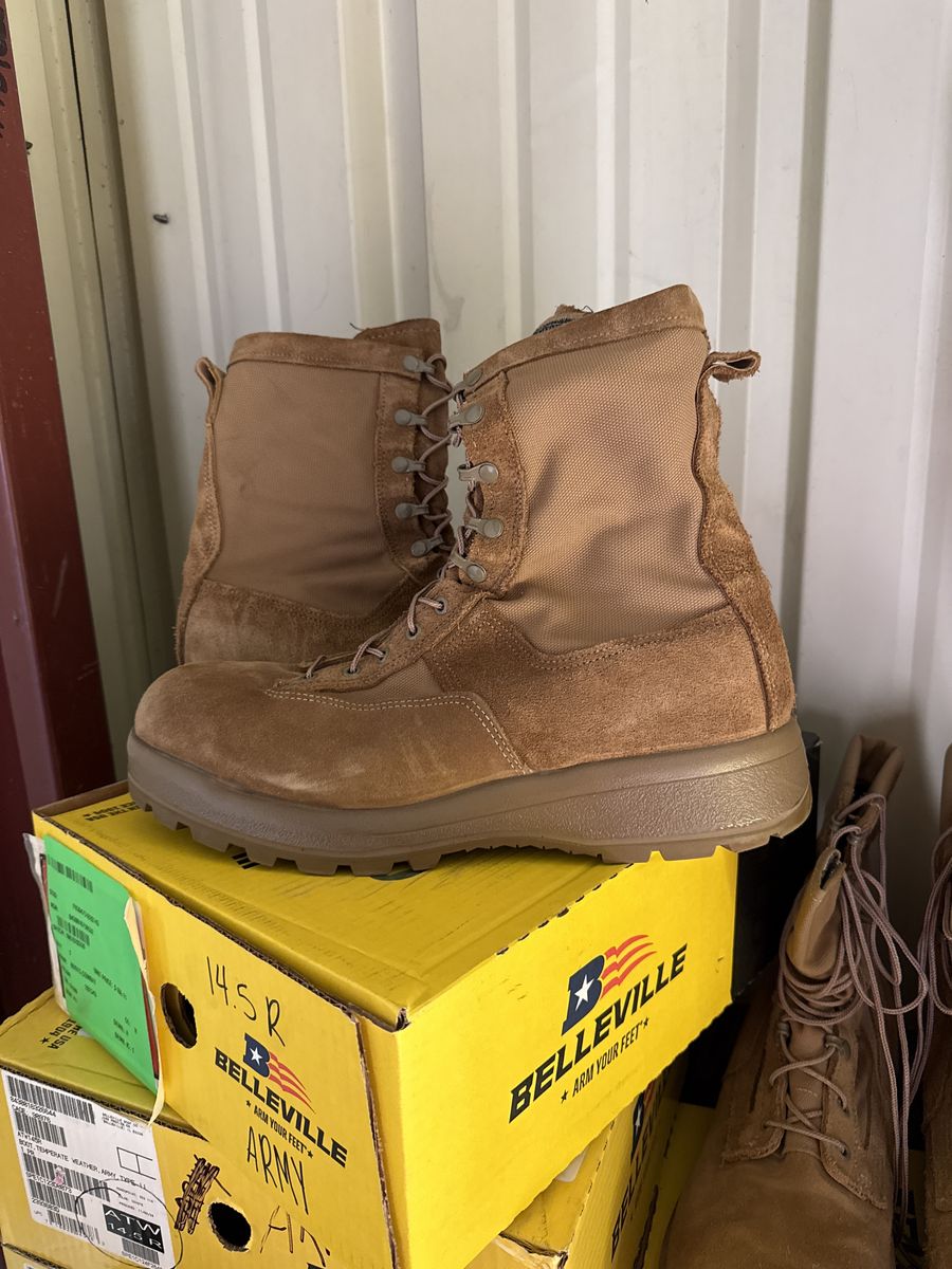 Mens Tan Combat Boots belleville Size 14.5 Regular