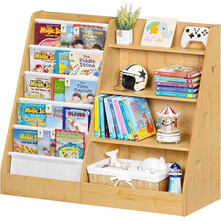 HUANG 4 Tier Kids Bookshelf & Storage Organizer -