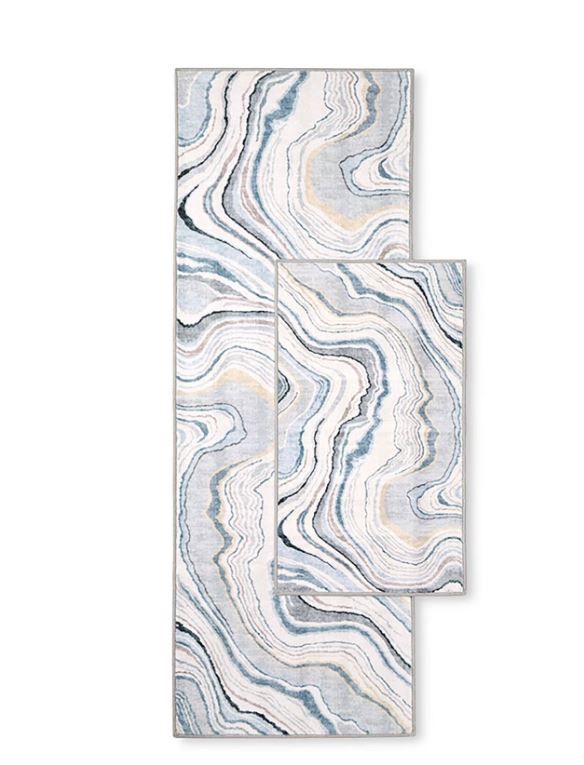 NEW! Everwash Washable 2-Piece Accent & Runner Rug Set 24”x43” & 30”x84”
