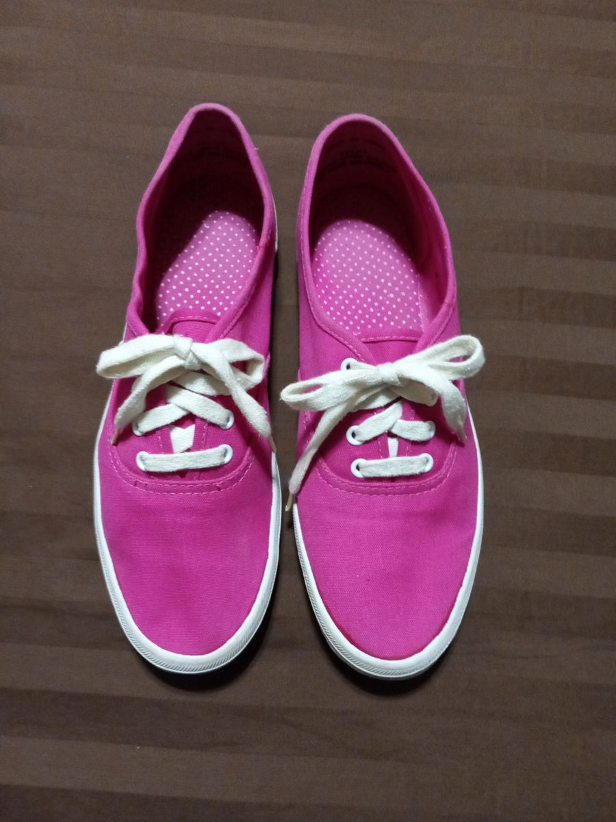 Vibrant Pink Canvas Sneakers - Women's US Size 7