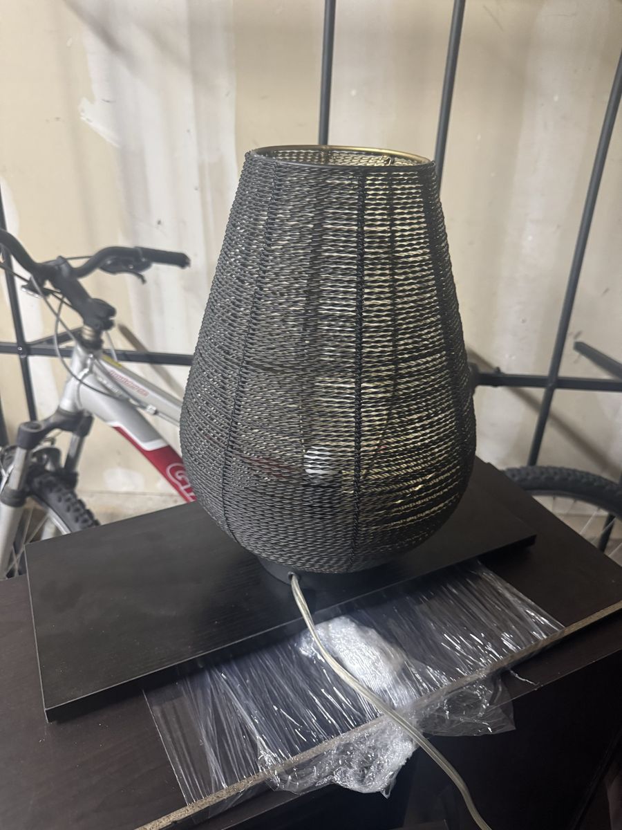 black woven lamp