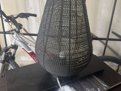 black woven lamp