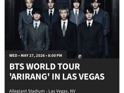 BTS World Tour Arirang May 27, 2026 Las Vegas (Price is For 2 Seats)