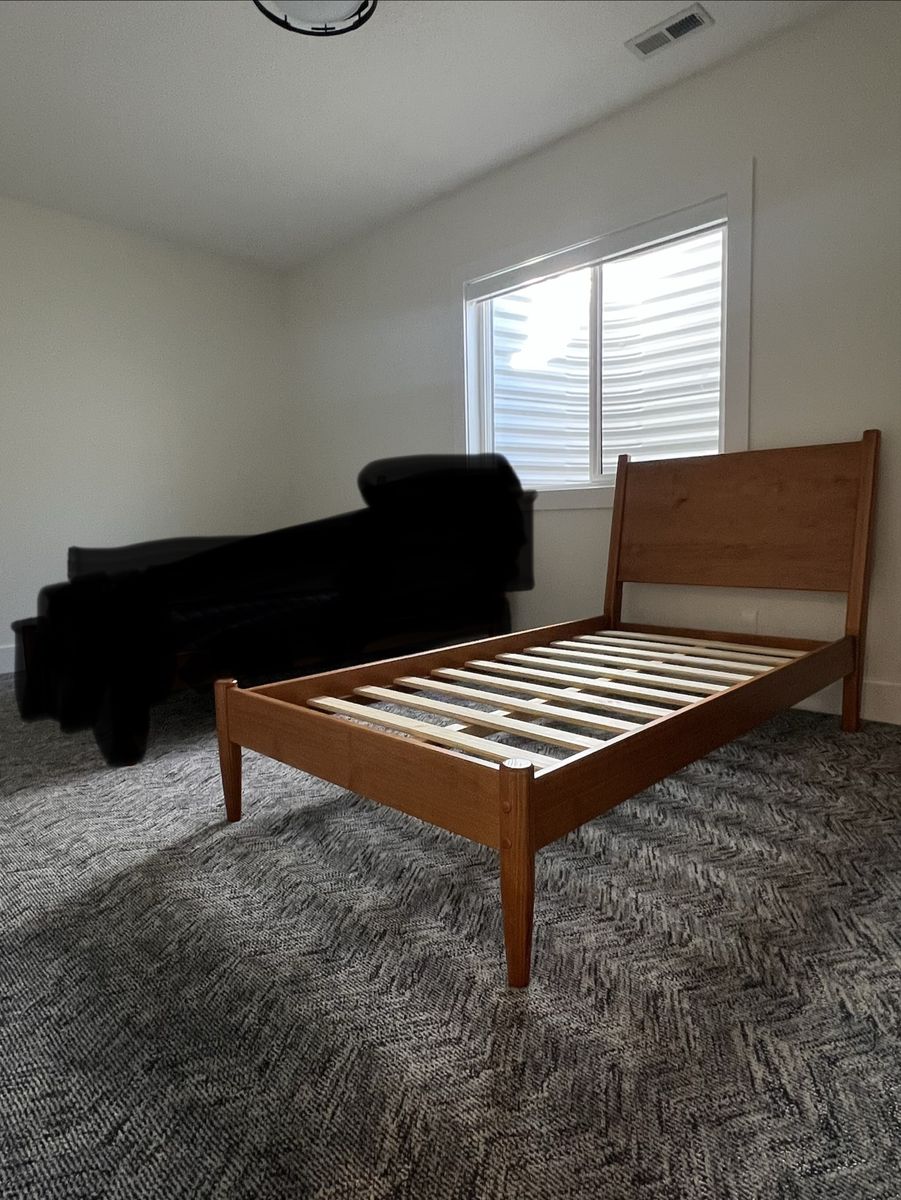 Solid Wood Bed Frame with Slats - TWIN Size