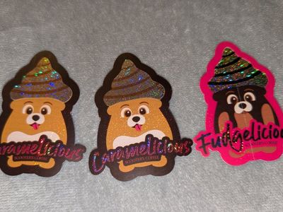 Scooter's Coffee Holographic Stickers Lot of 3 Caramelicious & Fudgelicious