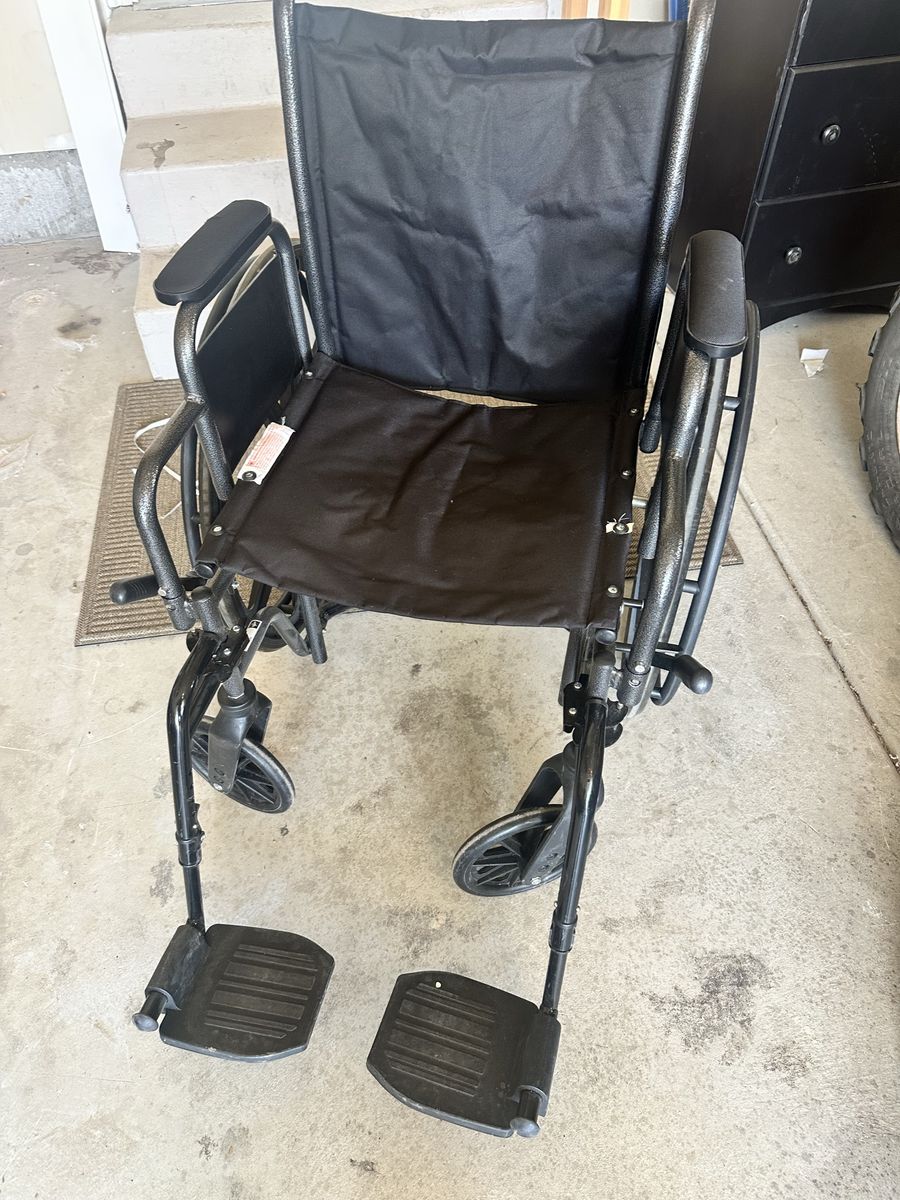 Medline Excel K3 Lightweight Wheelchair, Black, Standard Adult Size, Foldable