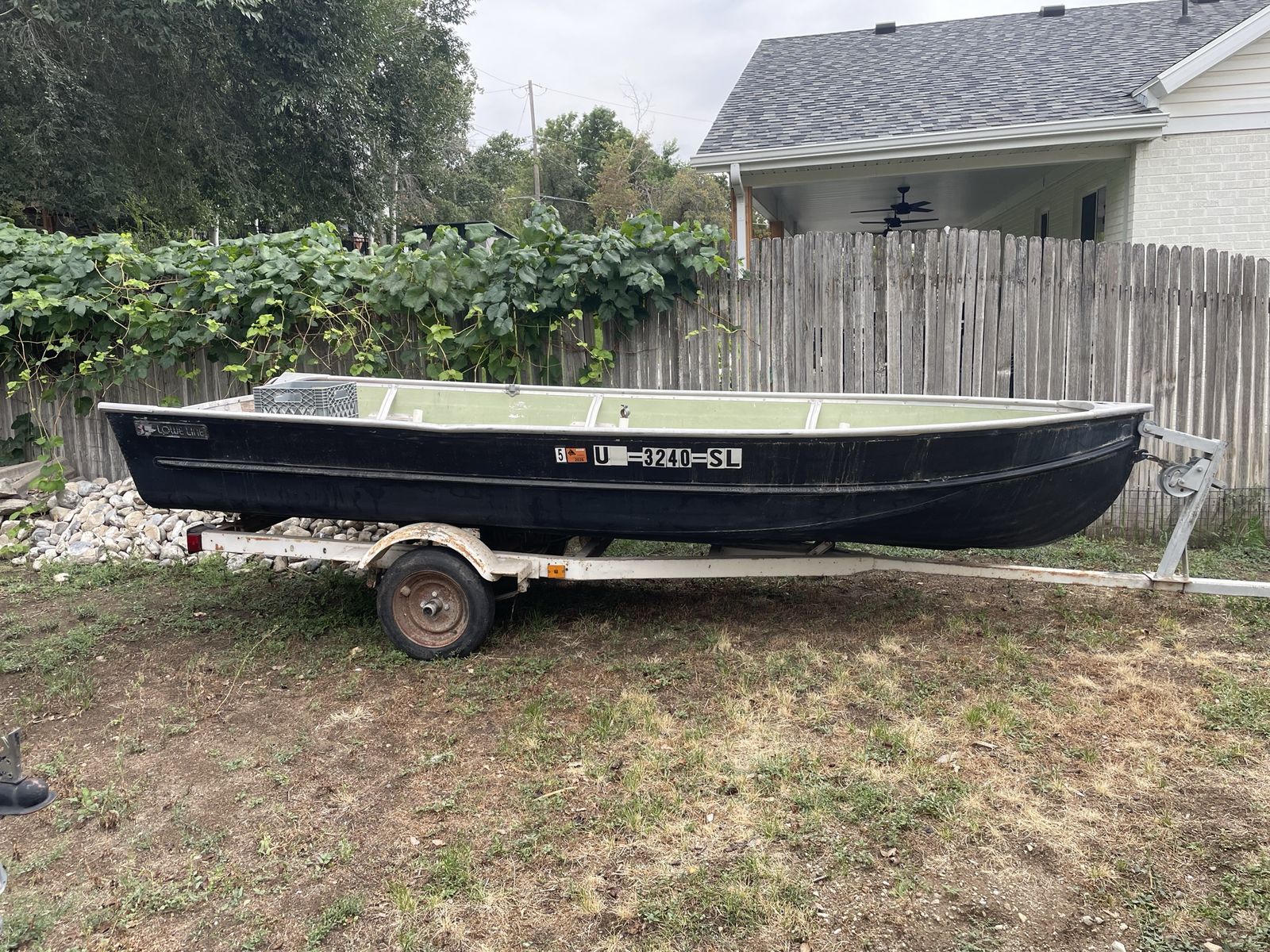 Lowe Line Aluminum Jon Boat with Trailer Used