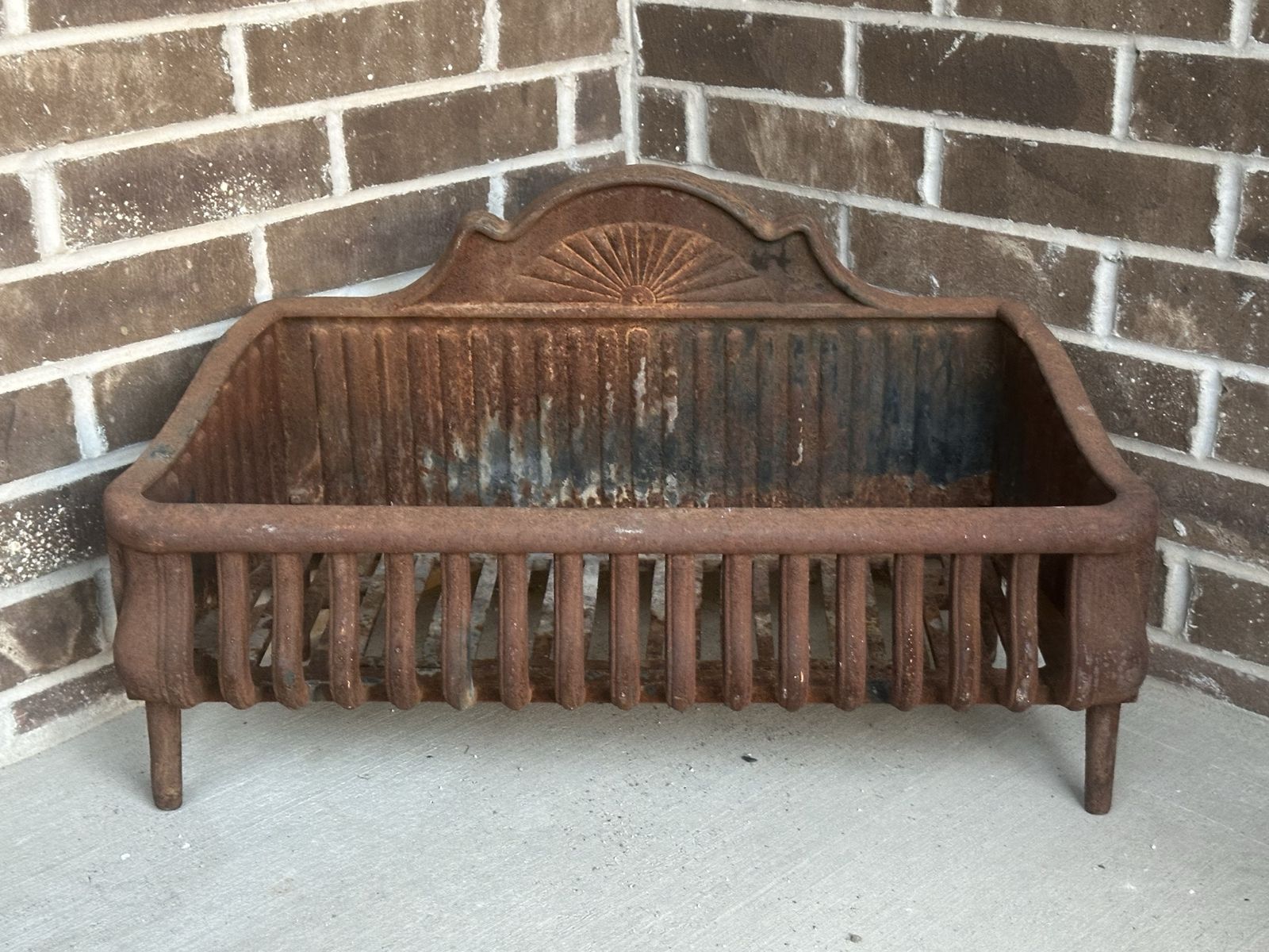 Large antique Cast Iron Fire Grate