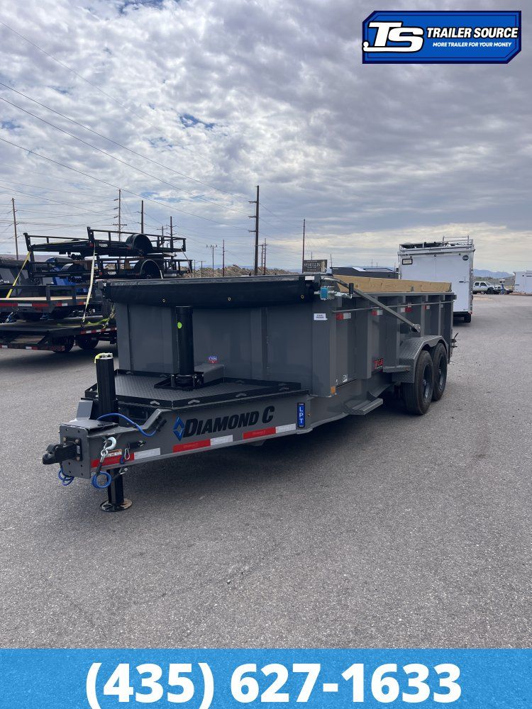 7x16 Diamond C LPT 208 Pacesetter Pkg Dump Trailer - 32" Sides - 18K GVWR - 7 Gauge Floor and Walls