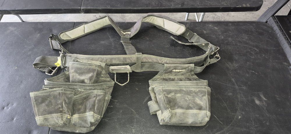 Husky Heavy-Duty Tool Belt Rig with Suspenders & Pouches
