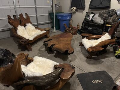 Redwood Burl Furniture Sofa 2 Chairs And Sofa
