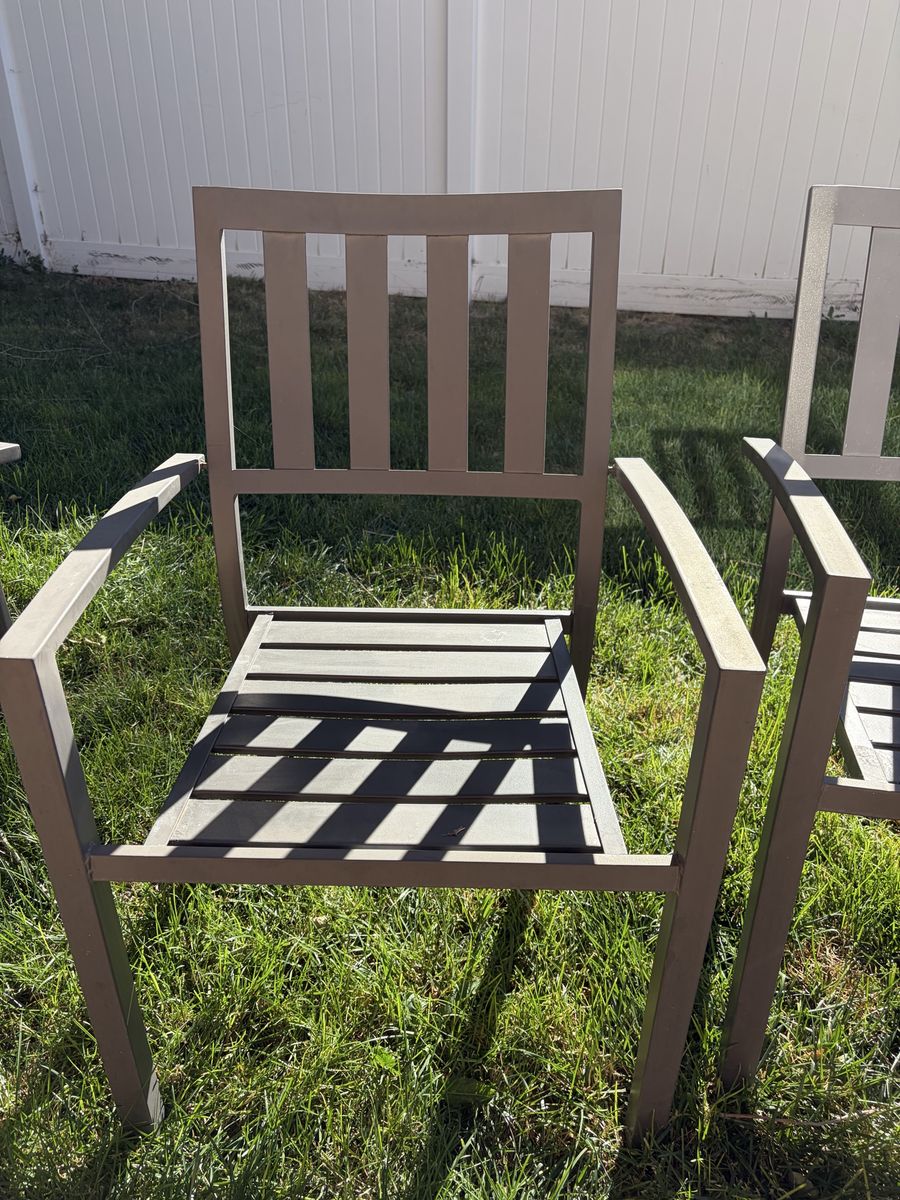 Hampton Bay stacking steel patio chairs