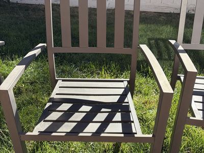 Hampton Bay stacking steel patio chairs