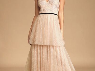 Lulu’s Romantic Musings Blush Pink Embroidered Lace Tiered Maxi Dress