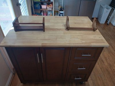 Versatile Rolling Kitchen Island Cart - Drop Leaf, Drawers & Storage - Butcher Block Top