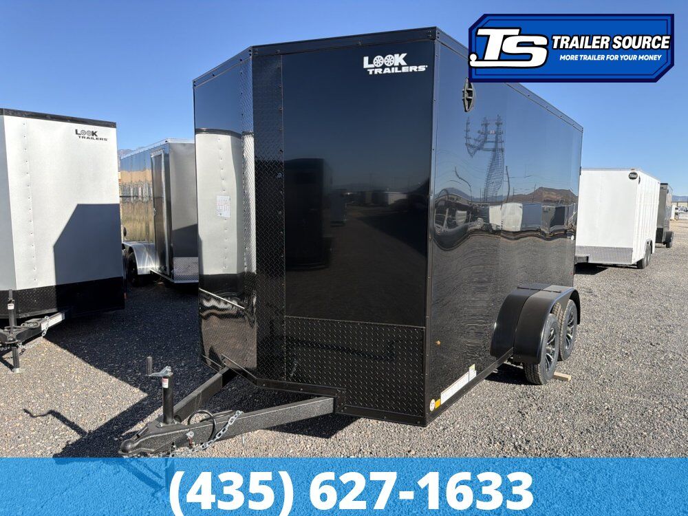 7x14 Look ST DLX Enclosed Cargo Trailer - 7'0" Interior - 7K GVWR - .080 PolyCor, Alloy Wheels, Black Out Package
