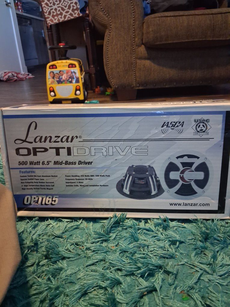 Lanzar OPTIDRIVE OPTI165 500W 6.5" Mid-Bass Driver Car Speaker 4 Ohm