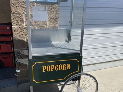 Vintage Style Popcorn Machine & Cart - Commercial Grade, Dark Green & Gold