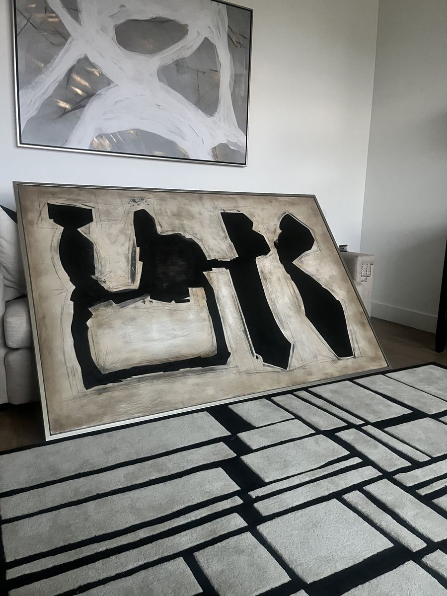 Framed Hand Painted Abstract Canvas Art