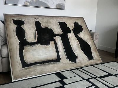 Framed Hand Painted Abstract Canvas Art