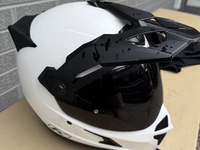 KLIM Krios Karbon Adventure Helmet, White, with Cardo audio system