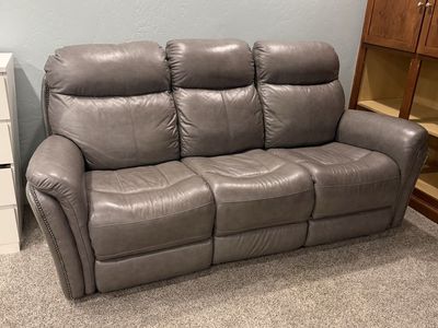 Gray Leather Sofa