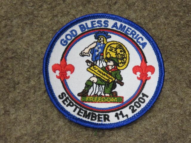 VERY RARE SEPTEMBER 11 2001 "GOD BLESS AMERICA" FREEDOM REMEMBER PATCH FROM THE BOY SCOUTS OF AMERICA