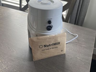 NutriMill Grain Mill High Speed & Feed Rate Control White with User Guide & Warranty