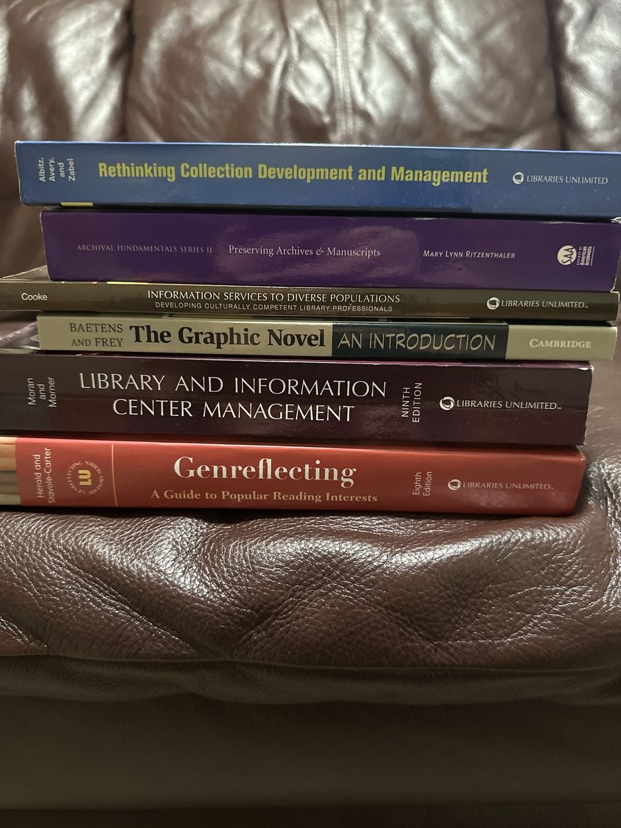 Lot of 6 Library & Information Science Textbooks: Graphic Novel, Genreflecting, Archival, Collection Mgmt