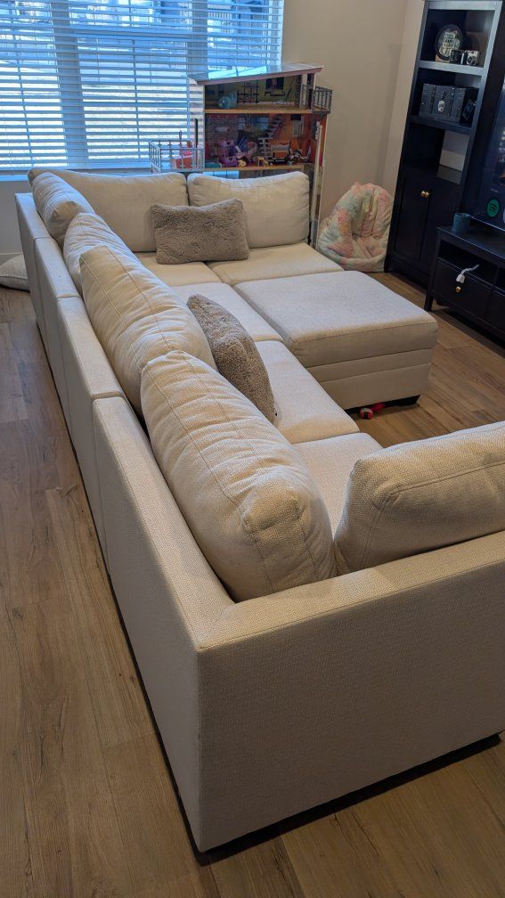 large sectional white