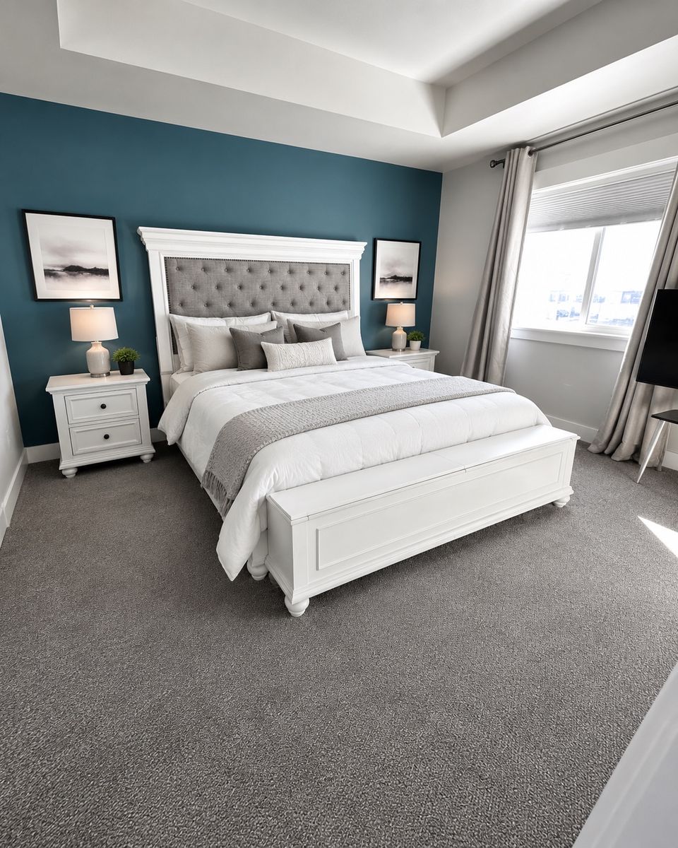Elegant King Size Upholstered Panel Bed Frame with Storage Bench - White Tufted Headboard