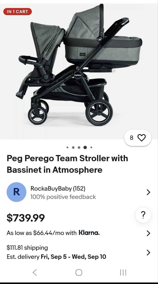 Peg perego double stroller with bassinet