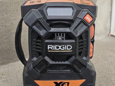 RIDGID X4 AM/FM MP3 Compatible Cordless Jobsite Radio - Used, Good Condition