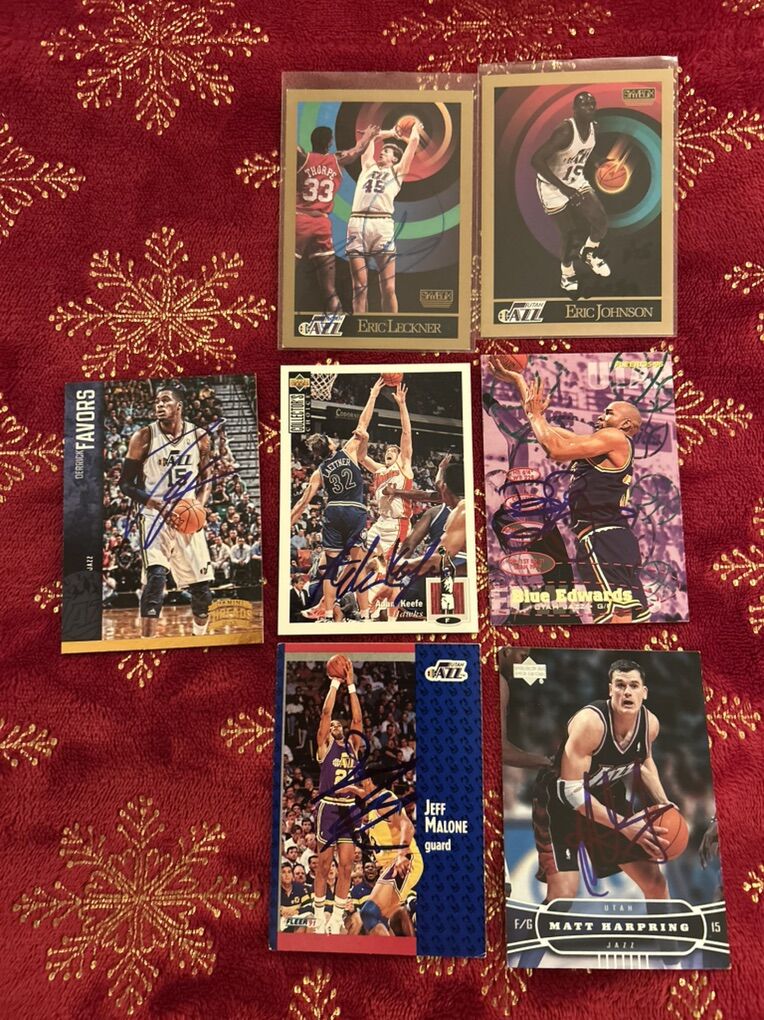 UTAH JAZZ (7) AUTO UTAH JAZZ BASKETBALL CARD LOT