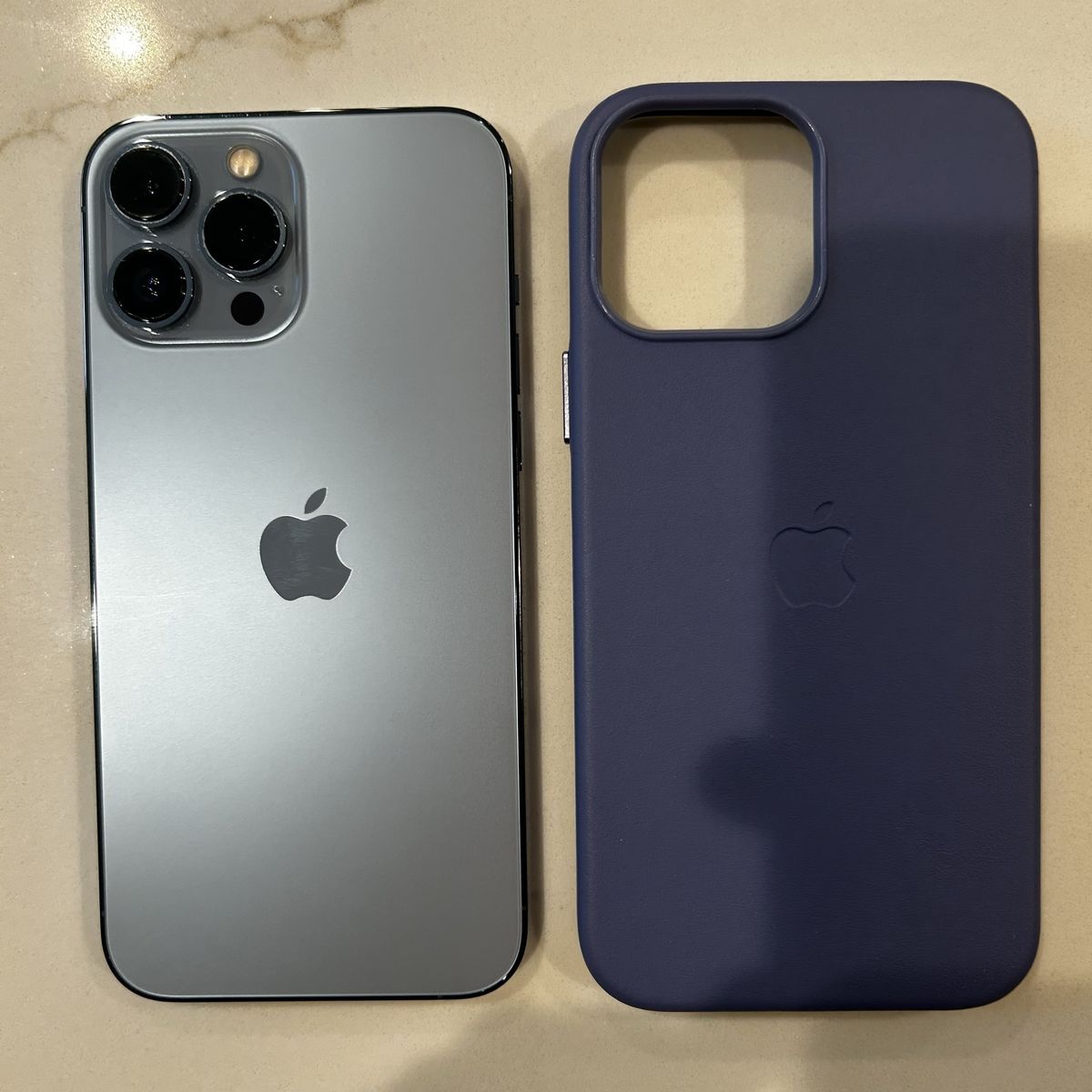 Apple iPhone 13 Pro Max 256GB - Sierra Blue - Great Condition - Includes Wisteria Apple Leather MagSafe Case + Charging Cable