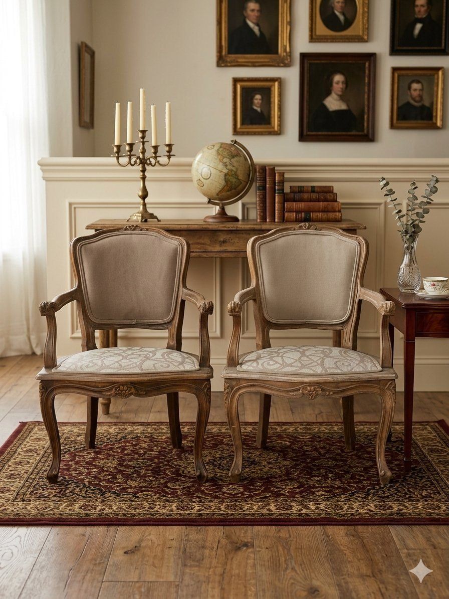 Pair of Vintage French Country Chairs