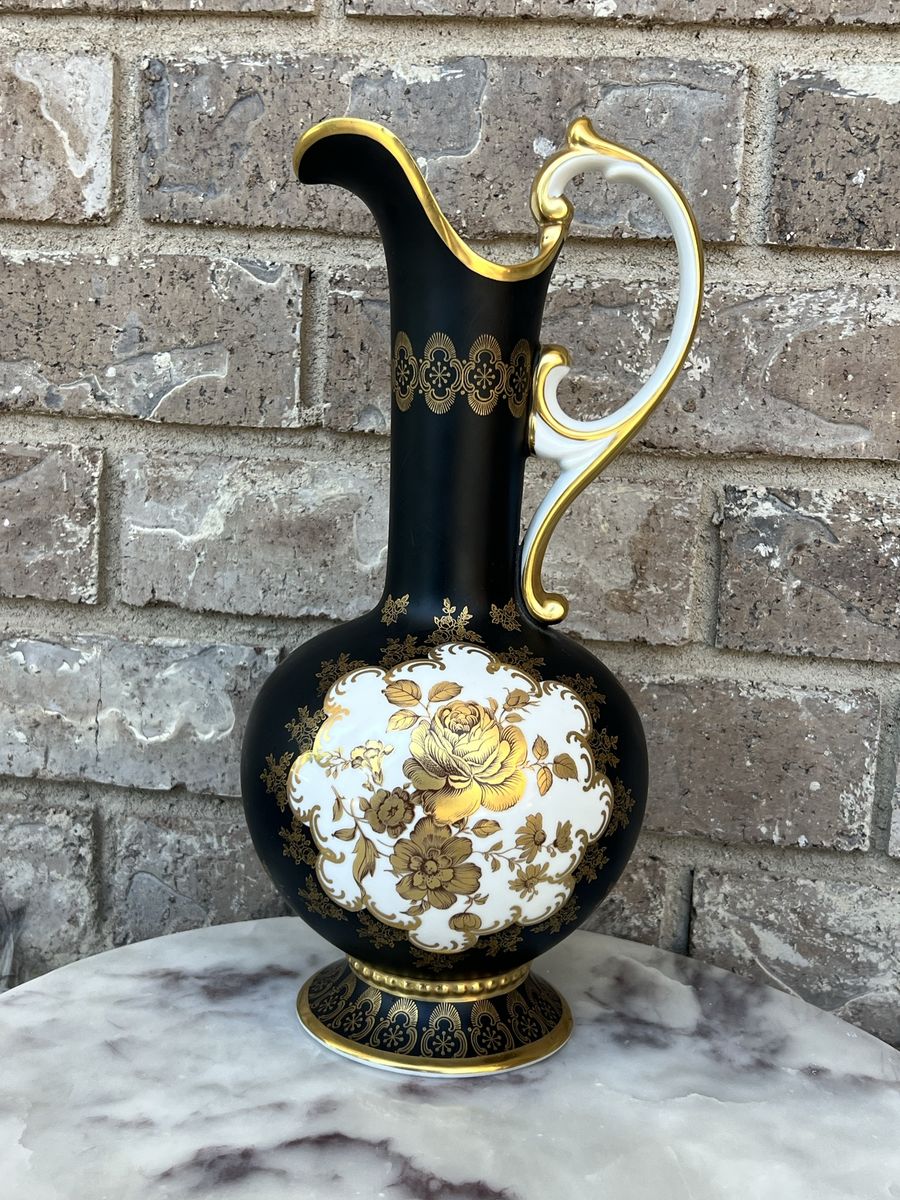 Vintage RW Bavaria Decorative Ewer Pitcher – Germany – Gold Gilt Porcelain