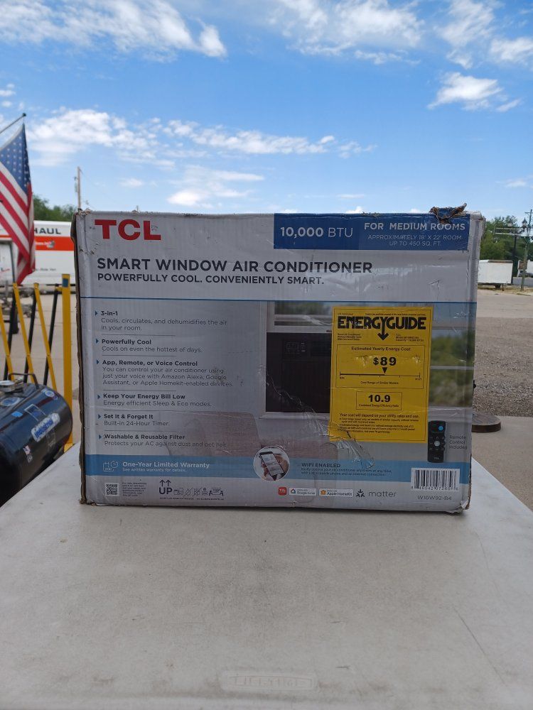 TCL 10,000 BTU Smart Window Air Conditioner 3-in-1, Wi-Fi Enabled, Voice Control