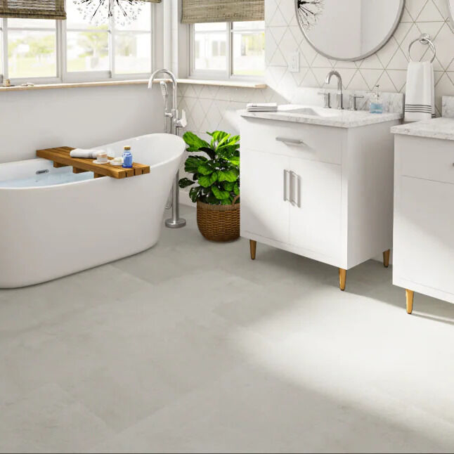 Style Selections Akoya 12-mil x 16-in W x Waterproof Marble look Luxury Vinyl Tile Flooring ( 20.84-sq ft Carton )