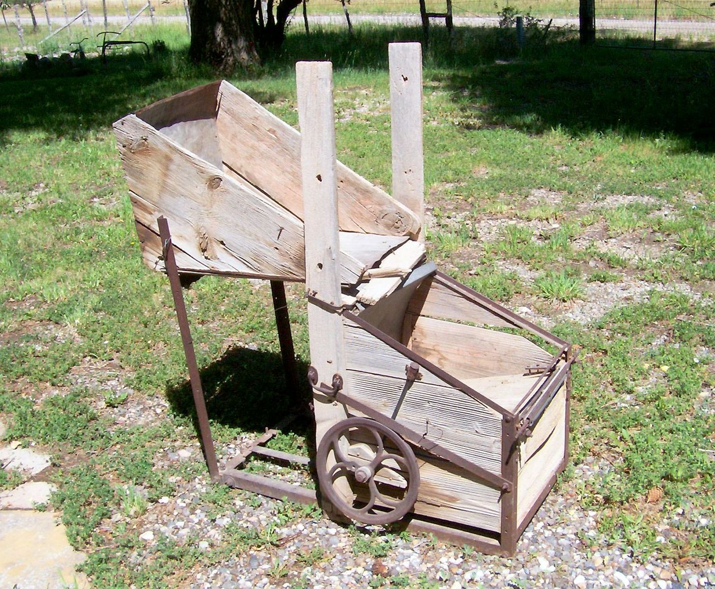 Antique Sluice Box gold panning yard art