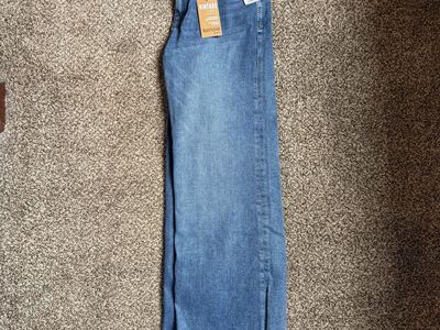 Kensie Women's Vintage Wash High Rise Wide Leg Jeans - Size 4 Blue Denim