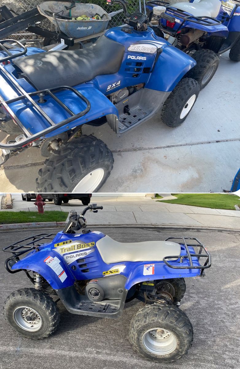 2 Polaris trail boss  -1 - is a 2003 330 the other a 2002 325 both run! These are 2 wheel drives.