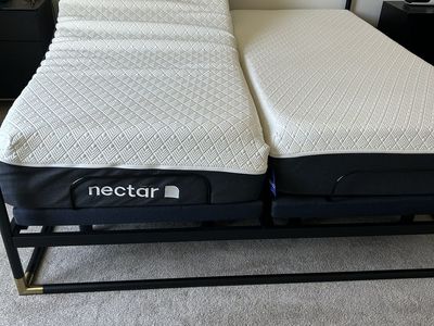 Nectar King Adjustable Bed Frame with Split Mattresses - Remote Control, Dual Zones