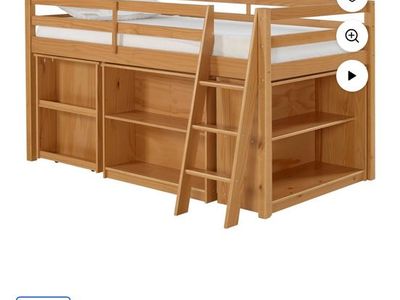Alaterre Furniture Roxy Junior Loft Bed - Cinnamon, Storage Drawers, Bookshelf & Desk