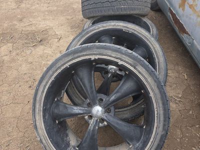 22" Aftermarket Black Wheels with 265/35R22 XL Tires - Set of 4, Good Tread