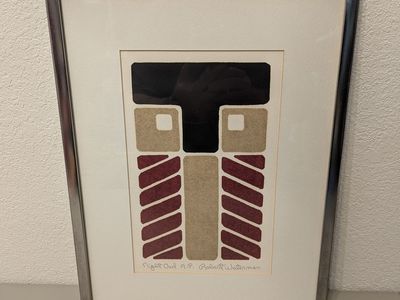 robert waterman hand signed linocut print 1970