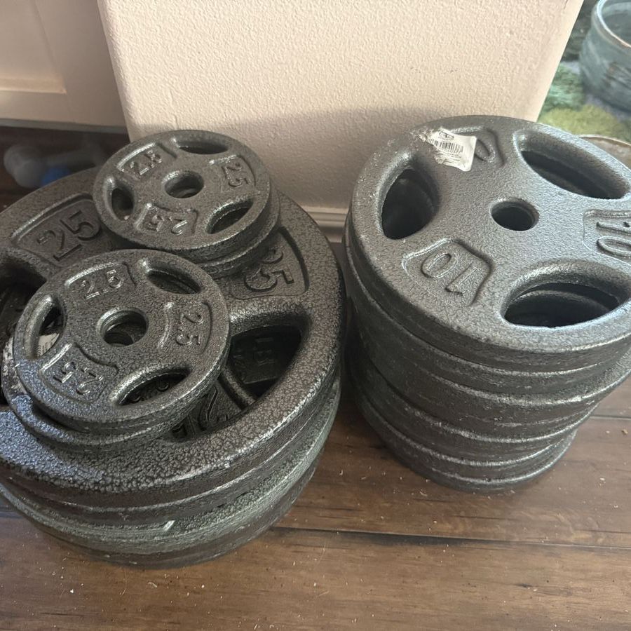 Weight Plates - 10x10lb, 5x25lb, 4x2.5lb - Cast Iron Standard Plates